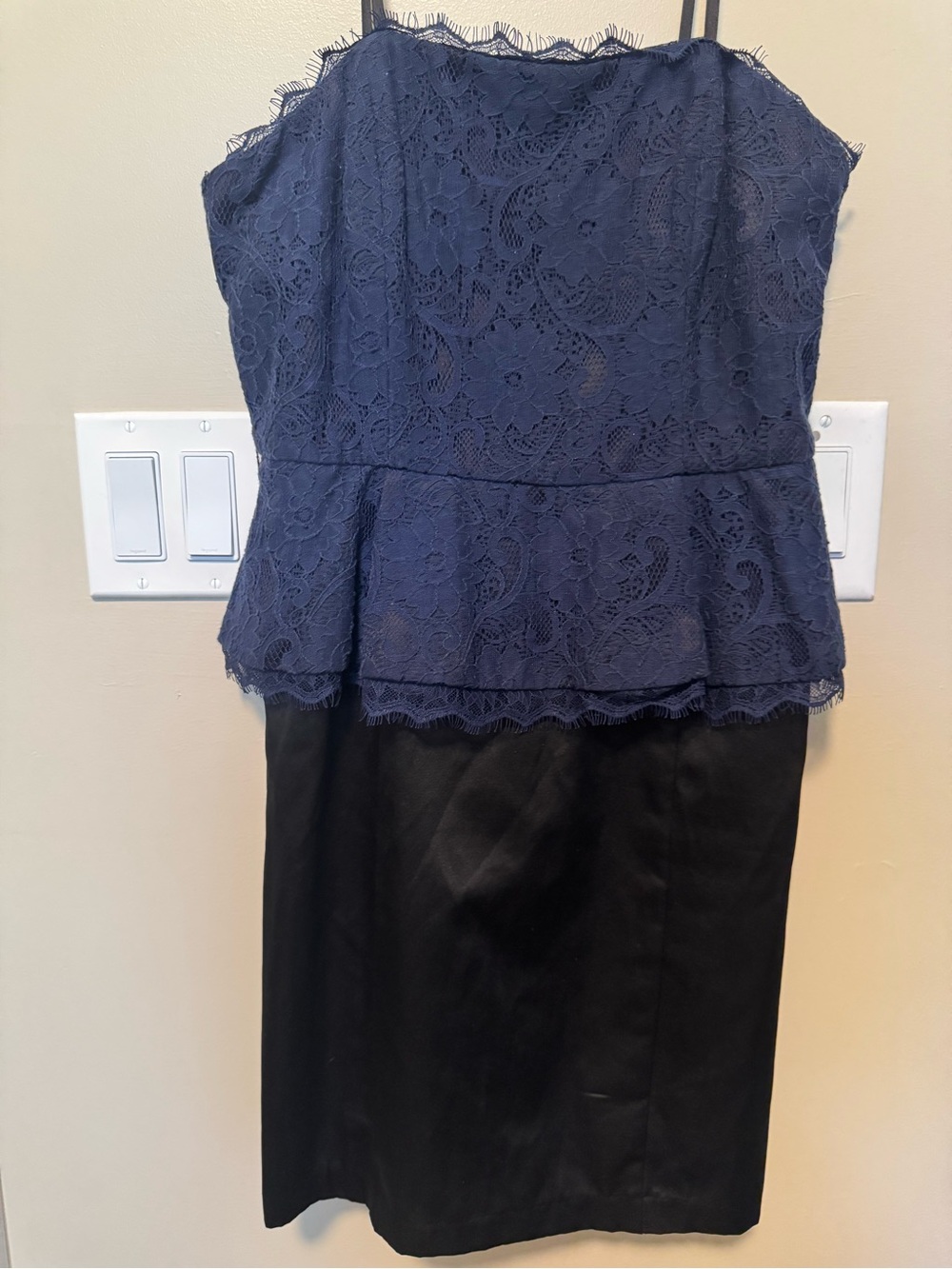 Kate Young for Target Navy Lace Peplum Dress with Black Skirt